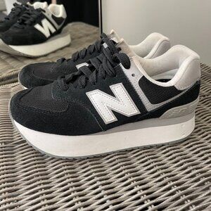 New Balance 574 Platform Womens In Black/grey/white